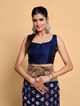 Mimosa Women's Woven Design Kanjivaram Art Silk Saree With Blouse Piece : SA00001219NVFREE