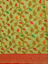 Mimosa Women's Woven Design Banarasi Art Silk Saree With Blouse Piece : SA00001225OLFREE