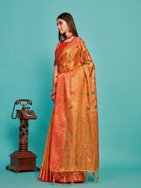Mimosa Women's Woven Design Banarasi Art Silk Saree With Blouse Piece : SA00001225PCFREE