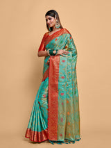 Mimosa Women's Woven Design Banarasi Art Silk Saree With Blouse Piece : SA00001226SFFREE