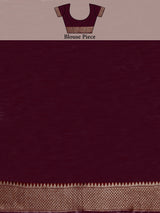 Mimosa Women's Woven Design Banarasi Linen Saree With Blouse Piece : SA00001235WNFREE