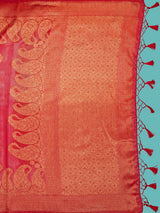 Mimosa Women's Woven Design Banarasi Art Silk Saree With Blouse Piece : SA00001237RNFREE