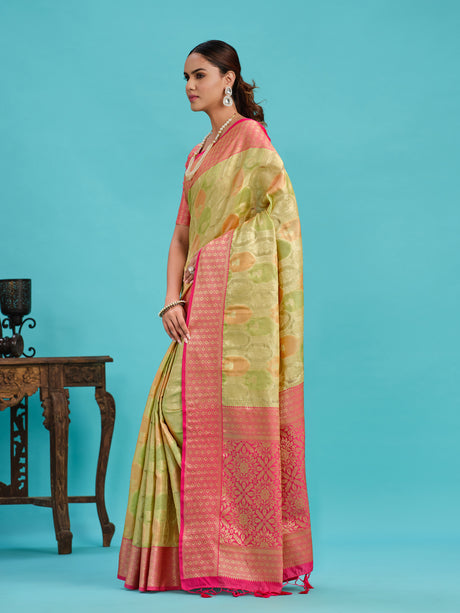 Mimosa Women's Woven Design Banarasi Art Silk Saree With Blouse Piece : SA00001244TSFREE