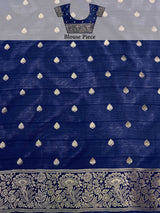 Mimosa Women's Woven Design Kanjivaram Linen Saree With Blouse Piece : SA00001248SFFREE