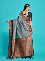 Mimosa Women's Woven Design Kanjivaram Style Art Silk Saree With Blouse Piece : SA00001252BLKFREE