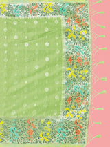 Mimosa Women's Woven Design Banarasi Linen Saree With Blouse Piece : SA00001253LRFREE