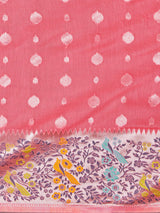 Mimosa Women's Woven Design Banarasi Linen Saree With Blouse Piece : SA00001253PNKFREE