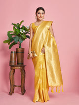Mimosa Women's Woven Design Banarasi Art Silk Saree With Blouse Piece : SA00001254GDFREE