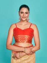 Mimosa Women's Woven Design Kanjivaram Linen Saree With Blouse Piece : SA00001256CKFREE