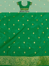 Mimosa Women's Woven Design Kanjivaram Art Silk Saree With Blouse Piece : SA00001259GRNFREE