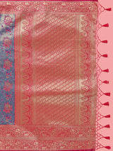 Mimosa Women's Woven Design Kanjivaram Art Silk Saree With Blouse Piece : SA00001261IBFREE