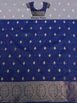 Mimosa Women's Woven Design Banarasi Art Silk Saree With Blouse Piece : SA00001274GYFREE