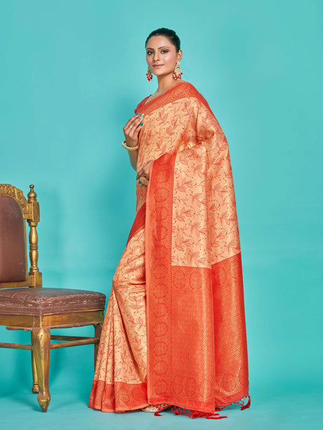 Mimosa Women's Woven Design Banarasi Art Silk Saree With Blouse Piece : SA00001274PCFREE