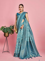 Mimosa Women's Woven Design Banarasi Art Silk Saree With Blouse Piece : SA00001275SFFREE