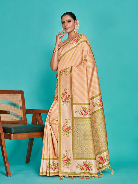 Mimosa Women's Woven Design Banarasi Art Silk Saree With Blouse Piece : SA00001282PCFREE