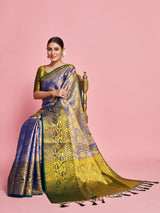 Mimosa Women's Woven Design Kanjivaram Art Silk Saree With Blouse Piece : SA00001292RBFREE