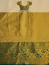 Mimosa Women's Woven Design Kanjivaram Art Silk Saree With Blouse Piece : SA00001292RBFREE