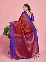 Mimosa Women's Woven Design Kanjivaram Art Silk Saree With Blouse Piece : SA00001293VLFREE