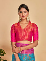 Mimosa Women's Woven Design Kanjivaram Art Silk Saree With Blouse Piece : SA00001294RMFREE