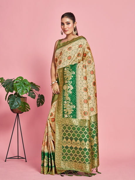 Mimosa Women's Woven Design Patola Art Silk Saree With Blouse Piece : SA00001296HWFREE