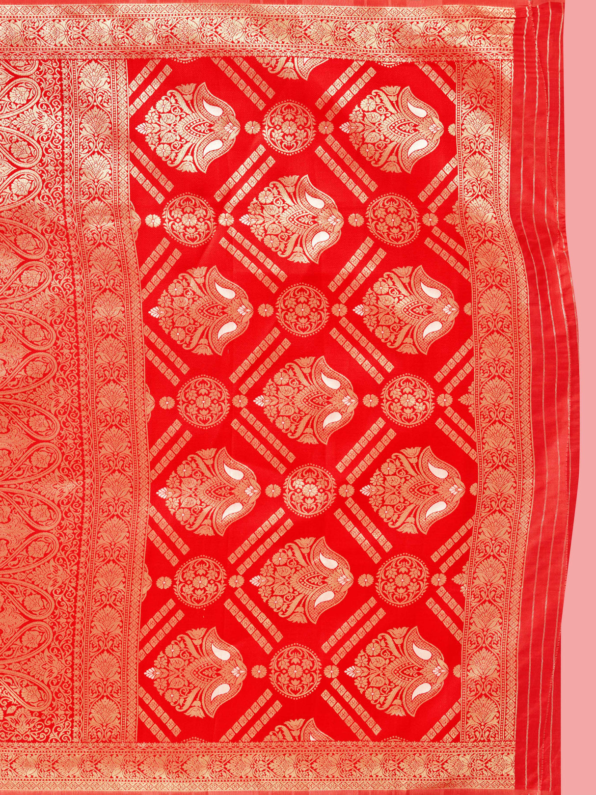 Mimosa Women's Woven Design Kanjivaram Art Silk Saree With Blouse Piece : SA00001337WHFREE