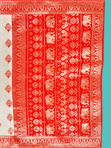 Mimosa Women's Woven Design Kanjivaram Art Silk Saree With Blouse Piece : SA00001339WHFREE