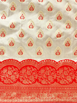 Mimosa Women's Woven Design Kanjivaram Art Silk Saree With Blouse Piece : SA00001340WHFREE