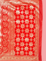 Mimosa Women's Woven Design Kanjivaram Art Silk Saree With Blouse Piece : SA00001340WHFREE