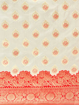 Mimosa Women's Woven Design Kanjivaram Art Silk Saree With Blouse Piece : SA00001341WHFREE