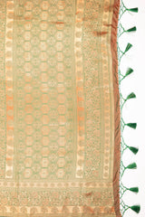 Mimosa Women's Woven Design Kanjivaram Style Art Silk Saree With Blouse Piece : SA00001607RNFREE