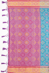 Mimosa Women's Woven Design Patola Style Art Silk Saree With Blouse Piece : SA00001630SFFREE