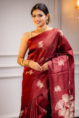 Mimosa Women's Woven Design Bishnupuri  Style Art Silk Saree With Blouse Piece : SA00001662MRFREE