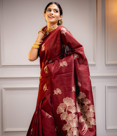 Mimosa Women's Woven Design Bishnupuri  Style Art Silk Saree With Blouse Piece : SA00001662MRFREE
