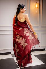 Mimosa Women's Woven Design Bishnupuri  Style Art Silk Saree With Blouse Piece : SA00001662MRFREE