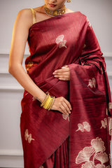 Mimosa Women's Woven Design Bishnupuri  Style Art Silk Saree With Blouse Piece : SA00001662MRFREE