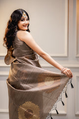 Mimosa Women's Woven Design Bishnupuri  Style Art Silk Saree With Blouse Piece : SA00001666CKFREE