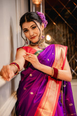 Mimosa Women's Woven Design Paithani Style Art Silk Saree With Blouse Piece : SA00001696VLFREE