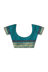 Mimosa Women's Woven Design Kanjivaram Style Art Silk Saree With Blouse Piece : SA00001733NVFREE