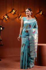 Mimosa Women's Woven Design Banarasi Style Art Silk Saree With Blouse Piece : SA00001743SFFREE
