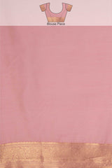 Mimosa Women's Woven Design Banarasi Style Art Silk Saree With Blouse Piece : SA00001769PNKFREE