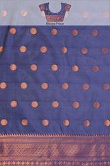 Mimosa Women's Woven Design Kanjivaram Style Art Silk Saree With Blouse Piece : SA00001776GYFREE