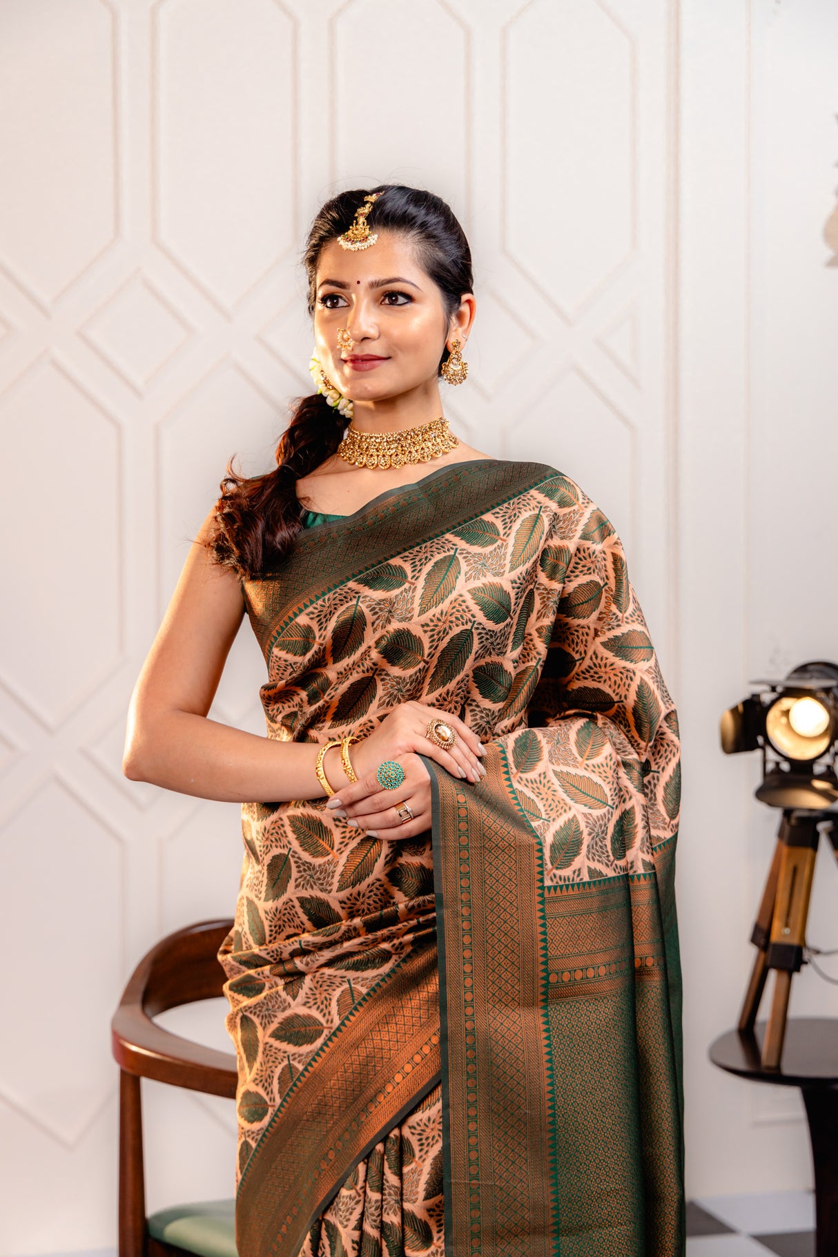 Mimosa Women's Woven Design Kanjivaram Style Art Silk Saree With Blouse Piece : SA00001776PCFREE