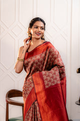 Mimosa Women's Woven Design Kanjivaram Style Art Silk Saree With Blouse Piece : SA00001790MRFREE