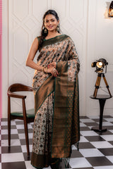 Mimosa Women's Woven Design Kanjivaram Style Art Silk Saree With Blouse Piece : SA00001791PSFREE