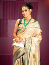 Mimosa Women's Woven Design Banarasi Style Art Silk Saree With Blouse Piece : SA00001954BGFREE