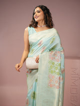 Mimosa Women's Woven Design Banarasi Style Art Silk Saree With Blouse Piece : SA00001990BLUFREE