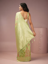 Mimosa Women's Woven Design Banarasi Style Art Silk Saree With Blouse Piece : SA00001990PSFREE