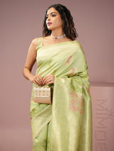 Mimosa Women's Woven Design Banarasi Style Art Silk Saree With Blouse Piece : SA00001990PSFREE