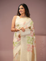Mimosa Women's Woven Design Banarasi Style Art Silk Saree With Blouse Piece : SA00001990WHFREE