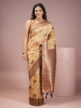 Mimosa Women's Woven Design Banarasi Style Art Silk Saree With Blouse Piece : SA00002000IVRFREE